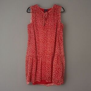 Kaari Blue Red Floral High Low Dress Cottagecore Prairiecore Rustic Size Large